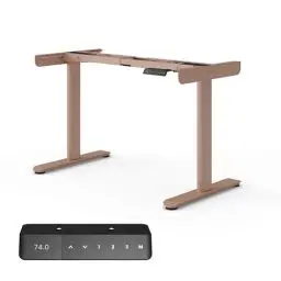Produktbild: Ergotopia Desktopia One – Elektrisch höhenverstellbares Tischgestell Apricot, TÜV-geprüft, OLED-Handset, Doppelmotor-System, 7 Jahre Garantie, ideal für höhenverstellbare Schreibtische