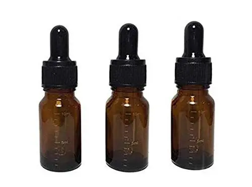 Produktbild: ericotry Leere nachfüllbare bernsteinfarbene Glas-Tropfflasche für ätherisches Öl, Kosmetik, Elite Flüssigkeitsbehälter, mit Glaspipette, 3 Stück
