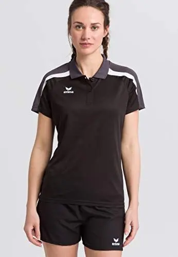 Produktbild: ERIMA Damen Poloshirt Poloshirt, schwarz/weiß/dunkelgrau, 48, 1111834