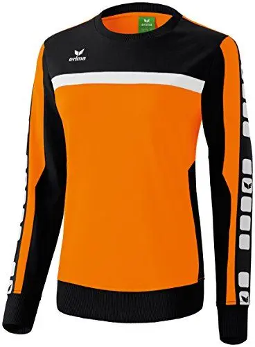 Produktbild: Erima Damen Classic 5-C Sweatshirt, orange/schwarz/weiß, 42