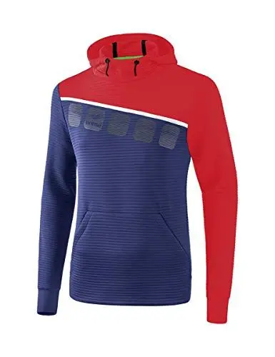 Produktbild: Erima Herren 5-C Kapuzensweat, new navy/rot/weiß, M