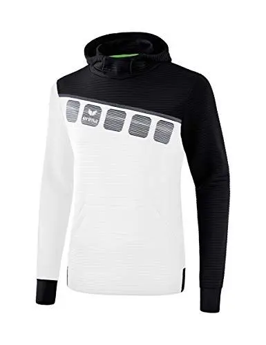 Produktbild: Erima Herren 5-C Kapuzensweat, weiß/schwarz/dunkelgrau, M