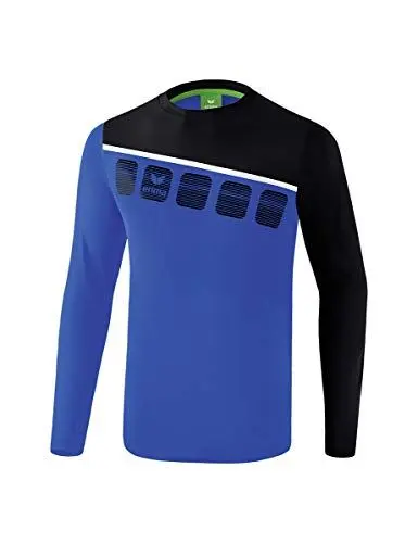Produktbild: Erima Herren 5-C Longsleeve, new royal/schwarz/weiß, XL