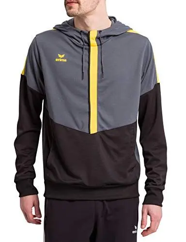 Produktbild: Erima Herren Squad Kapuzensweat, Slate Grey/schwarz/gelb, L