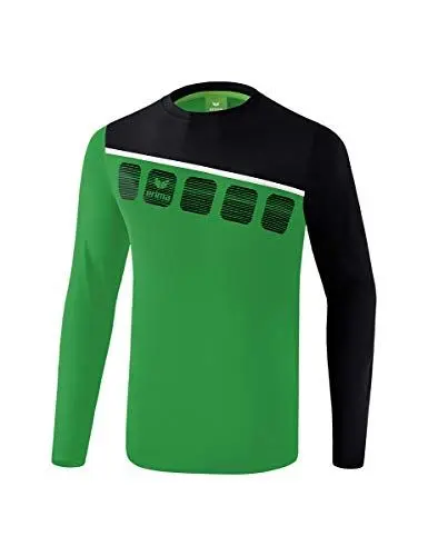 Produktbild: Erima Kinder 5-C Longsleeve, smaragd/schwarz/weiß, 140