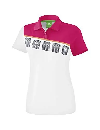Produktbild: Erima Kinder 5-C Poloshirt, weiß/love rose/peach, 152