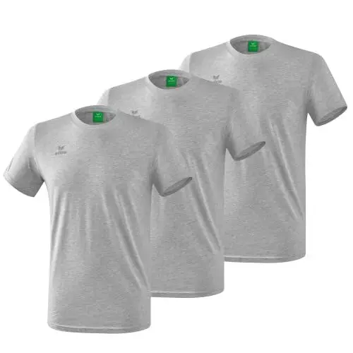 Produktbild: Erima Unisex Erwachsene 3er Pack Teamsport T-Shirt (260015), hellgrau Melange, L