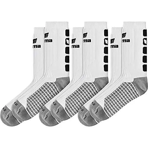 Produktbild: Erima Unisex Kinder Pakke med 3 klassisk 5-c Socken, Weiß/Schwarz, 31-34 EU