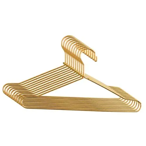 Produktbild: ERINGOGO 10St Puppenaufhänger Kleiderbügel für Puppenstuben Miniatur kleiderbügel Minipuppe Puppenschrank Puppen Kleidung Puppen Klamotten Hemdenbügel Mini kleine Aufhänger Eisen Golden