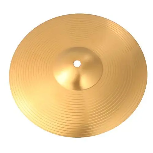 Produktbild: ERINGOGO 10 Zoll Crash- Becken für Schlagzeug Trommelbecken Cymbal Hutbecken aus Messing Glockenbecken für Anfänger Schlaginstrument (Golden)