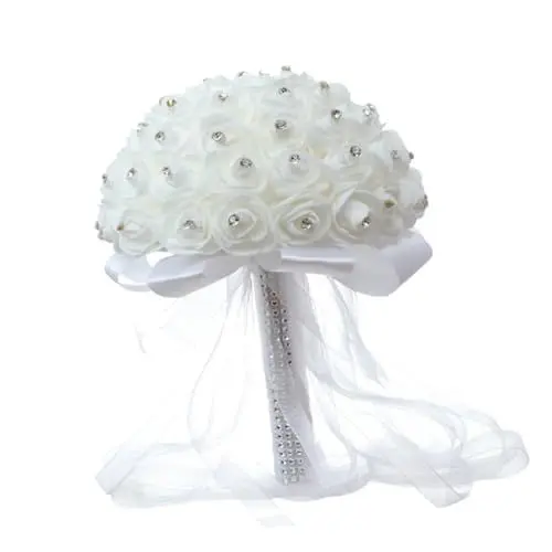 Produktbild: ERINGOGO 1Stück Künstlicher Brautstrauß Simulation Rosenstrauß Für Hochzeiten Eleganter Brautstrauß Für Hochzeitsdeko Kunstblumen Brauthalt Bouquet