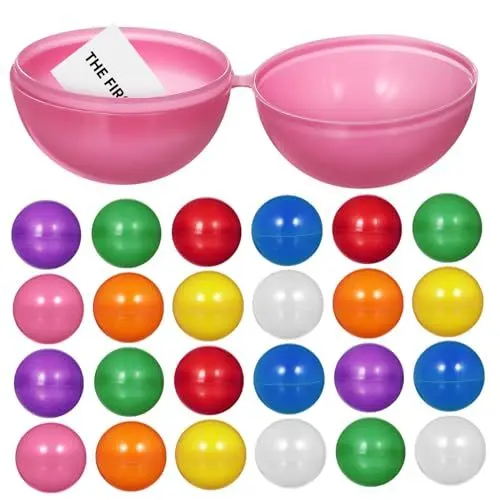 Produktbild: ERINGOGO 25 Pcs Bingo Vending Maschine Farbe Rückkehr Spiel Tombola Bälle Kunststoff Hohl Bälle für Aktivität Party