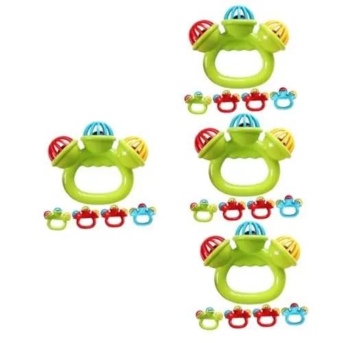Produktbild: ERINGOGO 20 Stk Handglocke Babyrassel Beißspielzeug Baby Beißspielzeug Spielzeuge Beißspielzeug für Kleinkinder Shake-Spielzeug fassen Handkurbel die Glocke rütteln Plastik