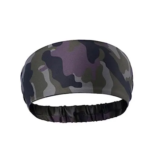Produktbild: ERINGOGO 2stücke Stirnband Aus Polyester Für Sport Und Spa Make-up-wickelband Verstellbares Band Mit Malmuster Camouflage Geeignet Für Yoga Laufen Training Und Gesichtspflege