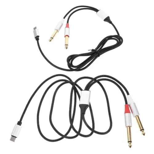 Produktbild: ERINGOGO 2stücke Usb c Audiokabel Audio-übertragung Kabel -c Zu Doppel Verbindungskabel Nylon Tpe Metall Material Für Smartphones Tablets Laptops Verstärker Lautsprecher Mischpulte