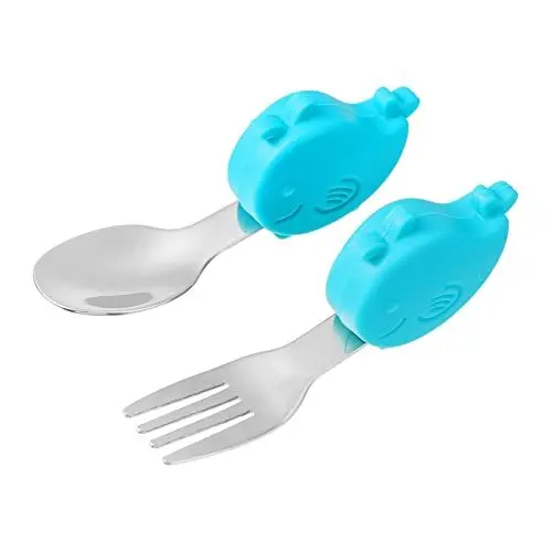 Produktbild: ERINGOGO 3 Sätze Nahrungsergänzungsmittel Löffel und Kochlöffel aus Silikon Babygabeln kinder geschirrset kinder besteckset Kleinkinder-Utensilien Kleinkinder Löffel