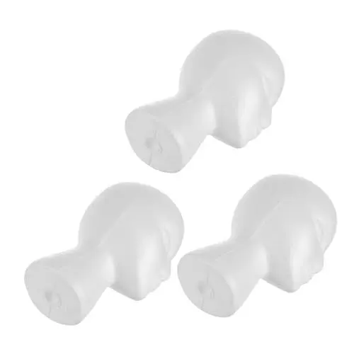 Produktbild: ERINGOGO 3stücke Unisex Styropor Mannequin Kopf Für Perückenherstellung Leicht Vielseitig Und Einfach Zu Handhaben Für Kosmetologie Und Wimpernverlängerung