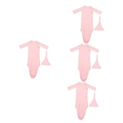 Produktbild: ERINGOGO Babyschlafsack 4 Stück Kleinkind Wolkenkissen Schlafanzug Pyjamas für tragbare Decke Babydecke Musselin Babywickel 0-3 Monate Wickeln Rosa Tragbarer Schlafsack