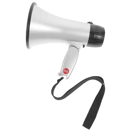 Produktbild: ERINGOGO Klein Handheld Megaphone für Party und Sportveranstaltungen Praktischer Sprachverstärker mit Sekunden Aufnahmefunktion Silber Batterien Nicht Enthalten