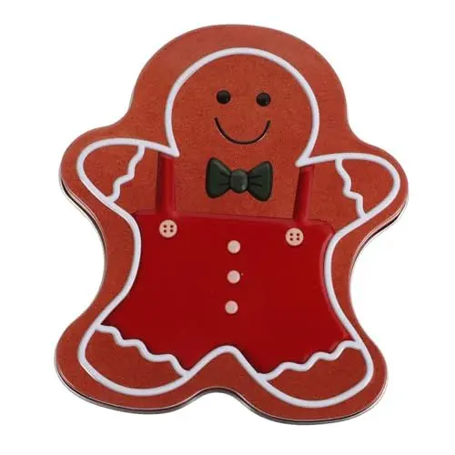 Produktbild: ERINGOGO Weihnachtsplätzchendosen mit Lebkuchenmann- Deckel Große Aufbewahrungskapazität Plätzchenverpackung für Feiertagsbackboxen