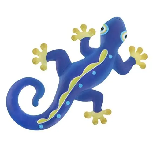 Produktbild: ERINGOGO Metall Gecko Wanddekoration Lebensechte Gecko Skulptur Für Garten Und Wohnzimmer Kunstvoll Gestaltete Hängedeko Aus Metall Für Außenbereich Und Partys Blau