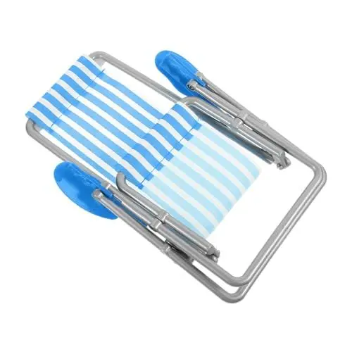 Produktbild: ERINGOGO Puppenhaus Strandkorb Klappstuhl Kinder deko Miniatur-Lounge-Stuhl-Requisite Miniatur-Stuhlmöbel Spielzeug strandliege Mini-Hausstuhlmodell Mini-Lounge-Sessel Plastik Blue