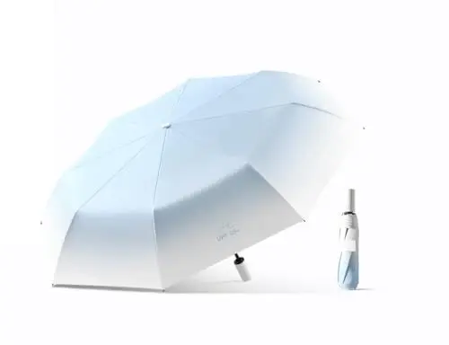 Produktbild: erised's bifrost Kompakt, Faltender Reise Regenschirm, Umbrella，Automatisches Öffnen und Schließen, UV-Schutz, 8 Rippen, Leicht, für Sonne und Regen, Kleine Handtasche, für Damen und Kinder