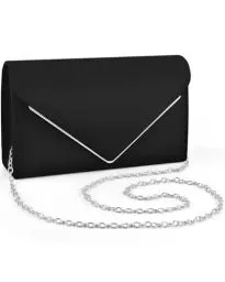 Produktbild: ERKOON Clutch Für Hochzeit, Clutches Abendtasche Unterarmtasche Tasche formelle Party-Handtasche für Hochzeit, Party, Cocktail, Abschlussball, Umhängetasche, Wildlederimitat mit abnehmbarer Kette