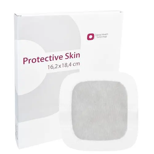 Produktbild: Erland Care Protective Skin 16,2 x 18,4 cm - Multifunktionaler, hoch saugfähiger, großflächiger Silikon-Wundverband, selbstklebende Polsterung, hautfreundlich, fördert die schnelle Heilung, 10 Stück