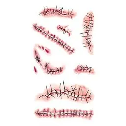 Produktbild: EROSPA Tattoos Halloween Wunden Narben Kratzer genäht Kostüme Make up Zombie gruselig Blut Horror Ritzen
