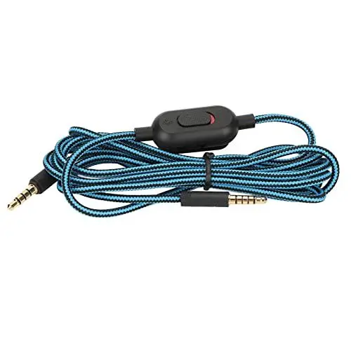 Produktbild: Ersatz Audio Aux Kabel für G Pro, G Pro X, G433, G233 Gaming Headset, Kabel Aux Kabel Ersatz mit Inline Stummschaltung, Lautstärkeregler, 6,6 Fuß(Blau)