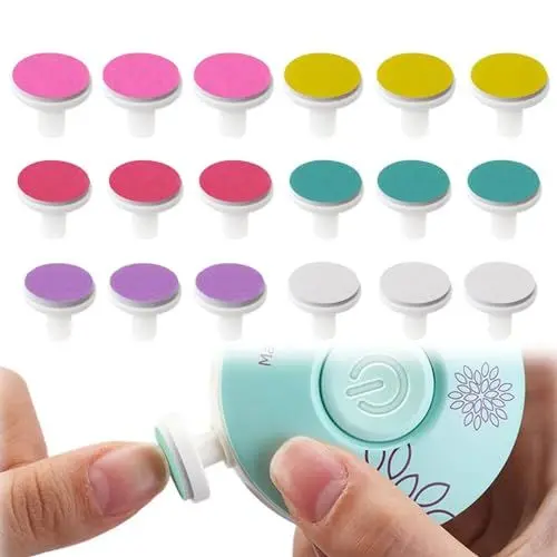 Produktbild: Ersatz Pads für Nagelschneider 18 Stücke Schleifköpfe Elektrische Nagelfeile Kinder Pflege Set Nail Trimmer Professionelles Elektrisches Zubehör Nagelklipser Nagel Nagelschleifkopf
