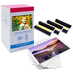 Produktbild: Ersatz für Canon Selphy CP1500 KP-108IN 3115B001(AA) für Selphy CP CP810 CP820 CP910 CP1000 CP1200 CP1300 CP1500 Fotodrucker, 108 Fotopapier (100 x 148mm) + 3 Kartusche, Papier/Patrone Set