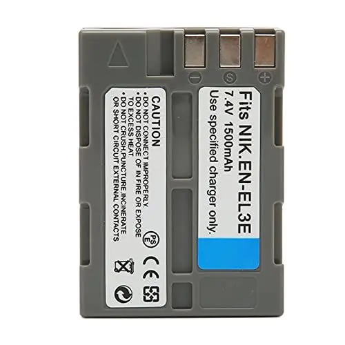 Produktbild: Ersatzakku für D90 D80 D90s D700 D300 D300S D200 D70 D50 D100, 1500 MAh EN EL3E Kamera Ersatzakku, 7,4 V