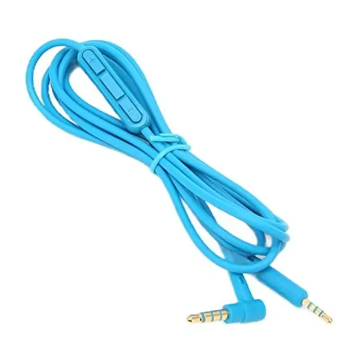 Produktbild: Ersatz-Audiokabel Kopfhörerkabel mit Inline-Mikrofon-Lautstärkeregler für QC25 QC35 Kopfhörer für Telefon 4 4S 5 5S 6 6 Plus Usw. (Blau)