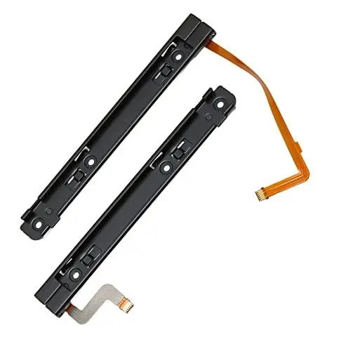 Produktbild: Ersatz-Gleitschiene Rechts und Links für Switch, Gleitschiene, Professionelle Ersatz-Metall-Gleitschiene mit Sensor-Flexkabel für Switch OLED-Host (1 Paar)