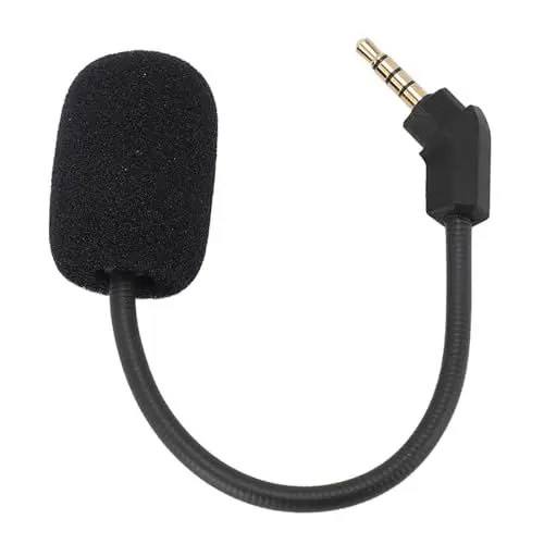 Produktbild: Ersatz-Headset-Mikrofon, Abnehmbares Kopfhörermikrofon mit Geräuschunterdrückung und Schaumstoff-Mikrofonabdeckung, Gaming-Kopfhörermikrofon für Kingston HyperX Cloud Revolver