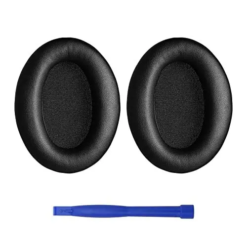 Produktbild: Ersatz-Ohrpolster für Sony WH-1000XM3 Kopfhörer, mit Soft-Touch-Leder, geräuschisolierendem Memory-Schaum und zusätzlicher Dicke (Schwarz)