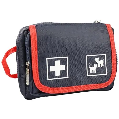 Produktbild: Erste Hilfe Set Haustiere – Hund & Katze - mit Gürtelclip – Ideal für jeden Rucksack – Pinzette, Zeckenzange & Blattlupe, mit Kältekompresse & Anleitung für den sofortigen Einsatz, HierBeiDir MEDICAL
