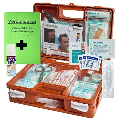 Produktbild: Erste-Hilfe-Koffer QUICK Inkl. SPRÜHPFLASTER nach aktueller DIN/EN 13157 für Betriebe inkl. Verbandbuch