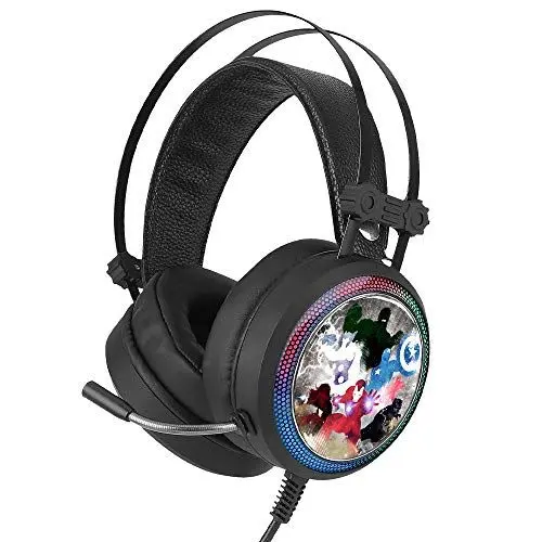 Produktbild: ERT GROUP Avengers Kopfhörer, Gaming-Headset mit Mikrofon, Over-Ear-Kopfhörer mit verstellbarem Kopfband, 2,2 m USB-Headset, LED-Ohrmuscheln mit Marvel-Design, MHPGAVEN002, Universal