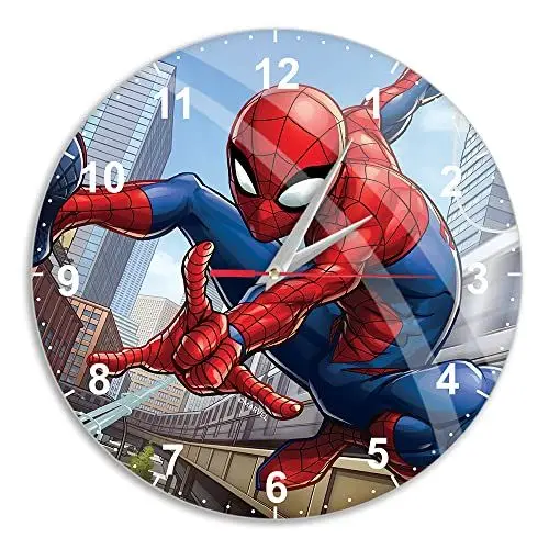 Produktbild: ERT GROUP Original und offiziell Lizenziertes Marvel Wanduhr Glänzend Muster Spider Man 004 Mehrfarbig Leise, Einzigartiges Design, Lackierte Metallzeiger, 30, 5 cm (12