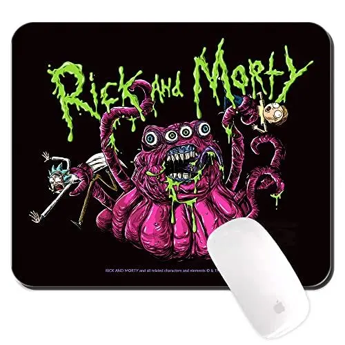 Produktbild: ERT GROUP Original und offiziell Lizenziertes Rick and Morty Mauspad, Muster Rick and Morty 036 Schwarz PC Computer Mauspad rutschfest 225 mm x 189 mm