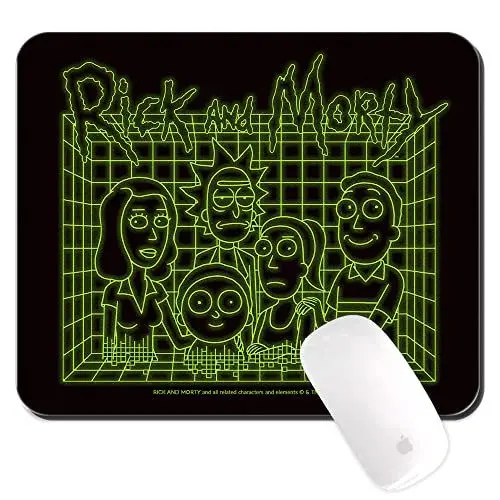 Produktbild: ERT GROUP Originales und offiziell Lizenziertes Rick and Morty Mauspad, Muster Rick and Morty 027, Schwarz, PC-Computer-Mauspad, rutschfest, 225 mm x 189 mm