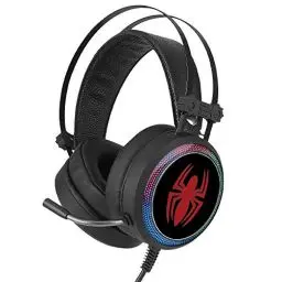 Produktbild: ERT GROUP Spiderman Kopfhörer, Gaming-Headset mit Mikrofon, Over-Ear-Kopfhörer mit verstellbarem Kopfband, 2,2 m USB-Headset, LED-Ohrmuscheln mit Marvel-Design