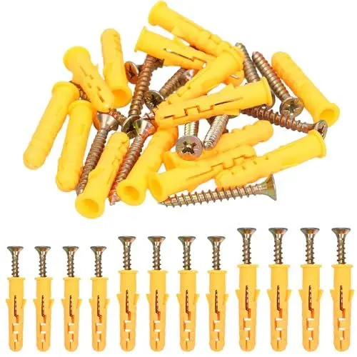 Produktbild: 100 Stk Schrauben Dübel Set Holzschrauben Spreizdübel Kit Screws And Wall Plugs Set Schrauben und Dübel Kit Dübel Schraube Set,für Trockenbau, Beton,Ziegel, Gipskarton