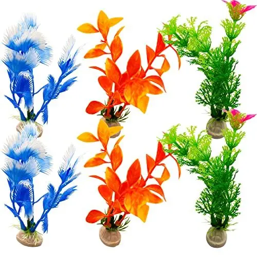 Produktbild: Eruinfang Aquarium Pflanzen Deko 6 Stück Künstliche Wasserpflanzen Aquarium Klein Fisch Tank Dekoration Aquarienpflanzen Für Aquarien Alle Fische Sicher