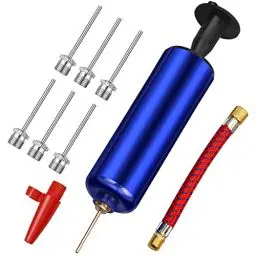 Produktbild: Eruinfang Ballpumpe,Ball Pumpe Luftpumpe Inflator mit 7 Nadeln 1 Düsen und 1 Ventil Adapter für Basketball, Fußball, Volleyball, Rugby Ball, Luftballons, Swimming Ring und Andere Aufblasbare Bälle