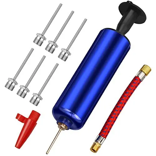 Produktbild: Eruinfang Ballpumpe,Ball Pumpe Luftpumpe Inflator mit 7 Nadeln 1 Düsen und 1 Ventil Adapter für Basketball, Fußball, Volleyball, Rugby Ball, Luftballons, Swimming Ring und Andere Aufblasbare Bälle