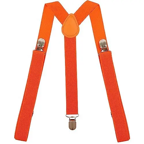 Produktbild: Eruinfang Hosenträger Herren Verstellbare Hosenträger für Herren 25mm breit Elastic Hosenträger Damen Herren Hosenträger mit 3 Starken Clips Men Braces Y Form Style(Orange)